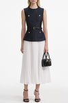 Kayele Sleeveless Belted Chiffon Midi Dress