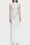 Kayra Sleeveless Draped Maxi Dress - White