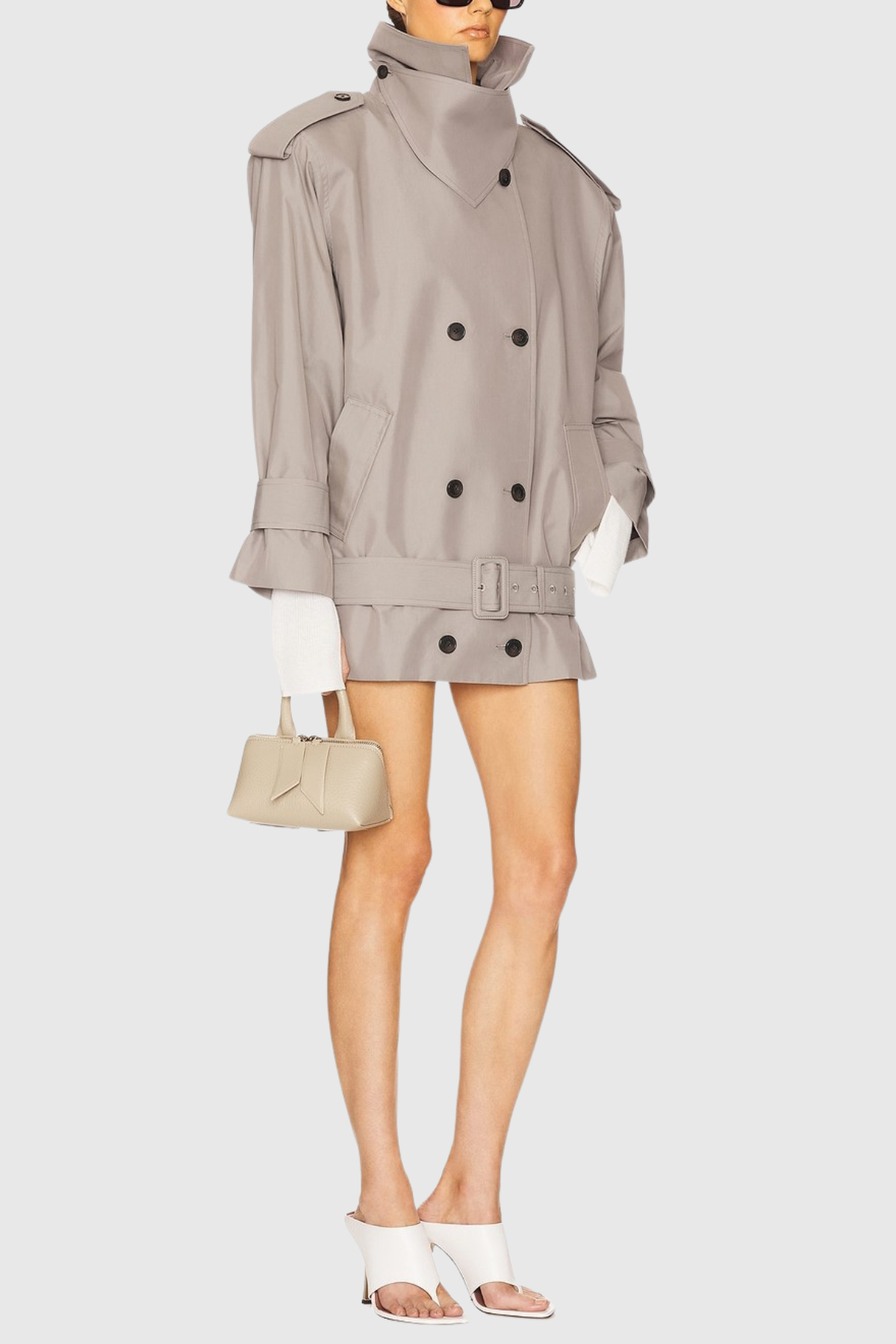 Khalon Double-Breasted Belted Trench Coat