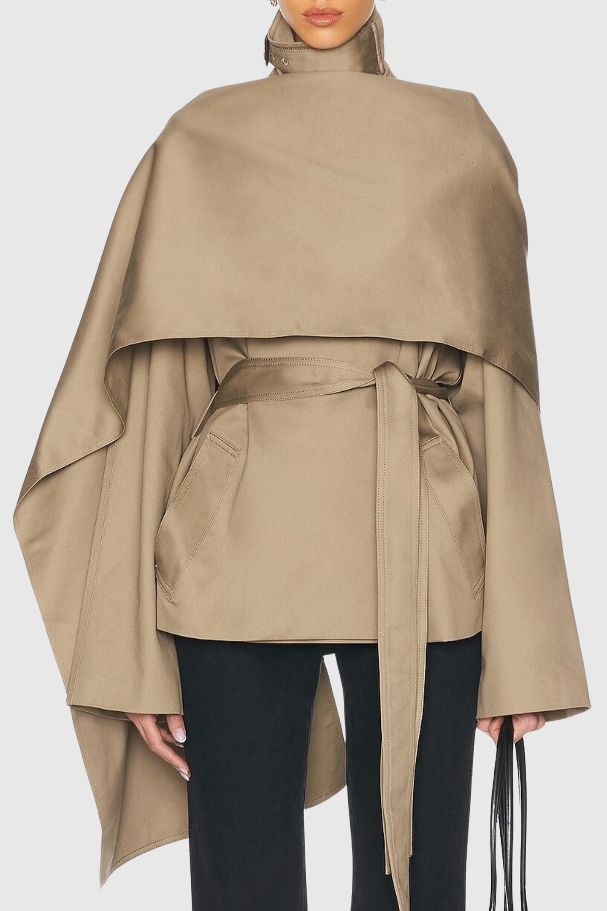 Kristy Scarf-detailed Crop Trench