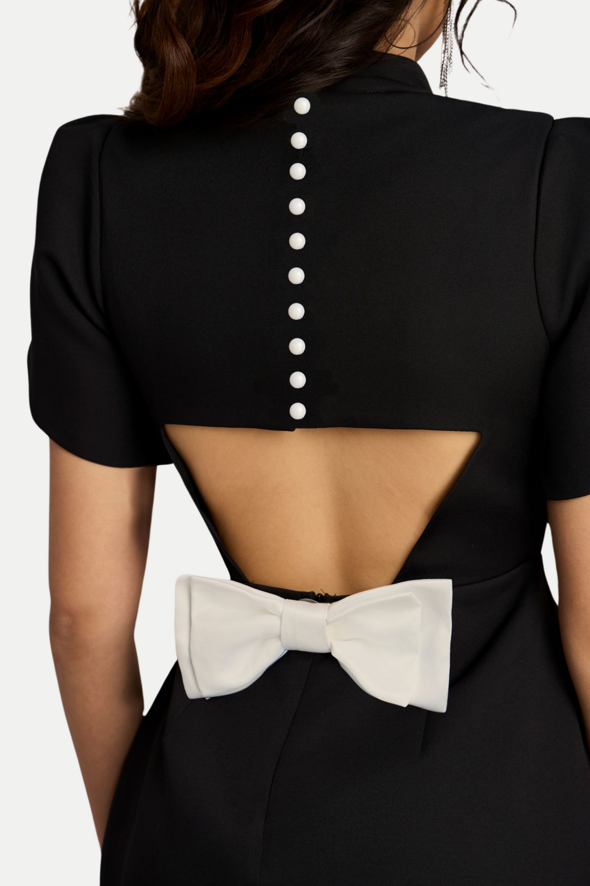 Lagan Cutout Bowknot Mini Dress - Black