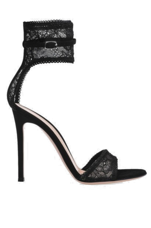 Lagoma Lace Strap Sandals - Black