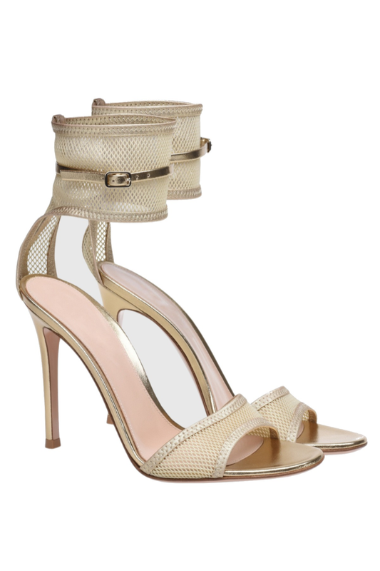 Lagoma Mesh Strap Sandals - Gold