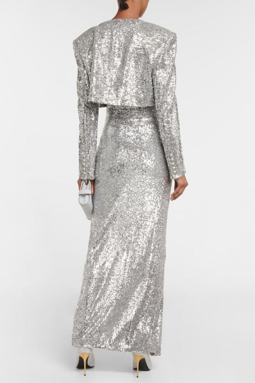 Laiki Sequin Slit Maxi Dress