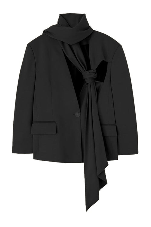 Lana Cutout  Asymmetric Blazer - Black