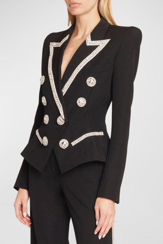 Leanna Diamante Embroidered Blazer