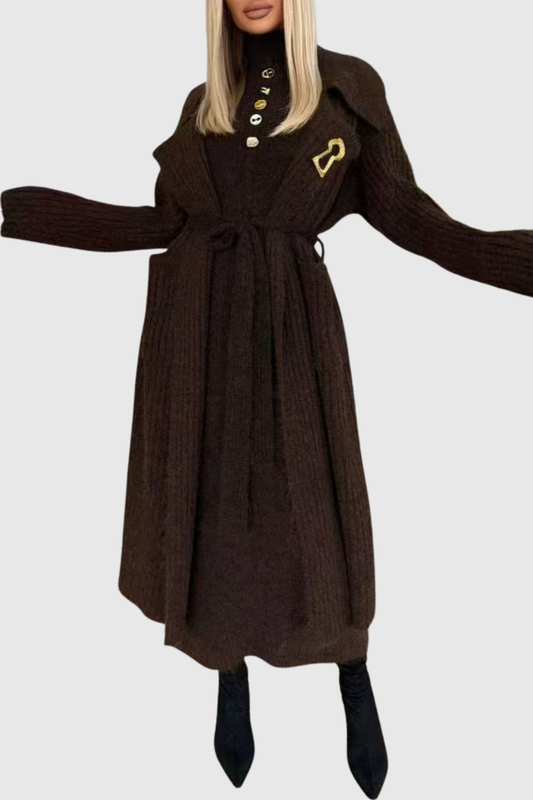 Letizia Sleeveless Knit Maxi Dress & Coat Set