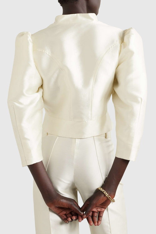 Liama Puff Cropped Jacket - White