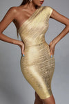 Lilia Metallic Mini Bandage Dress