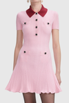 Loma Contrast Collar Knit Mini Dress