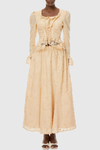 Lucieo Floral Lace Blouse & Maxi Skirt Set - Beige