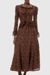 Lucieo Floral Lace Blouse & Maxi Skirt Set - Brown