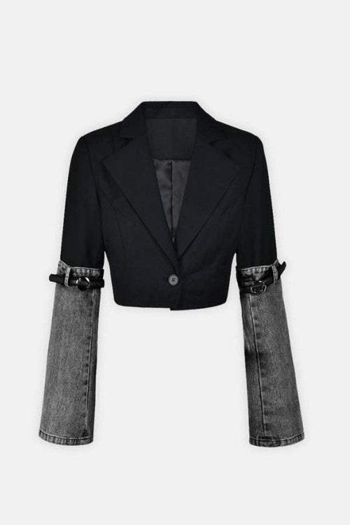 Madilyn Patchwork Denim Blazer