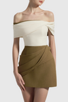 Maely Off Shoulder Ruched Mini Dress