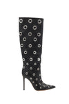 Clara Rivet Cutout Leather Knee-high Boots