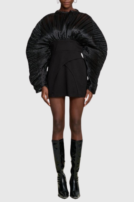 Makoto Mesh Curve Ruched Mini Dress
