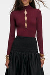 Malca Cutout Knit Top - Wine