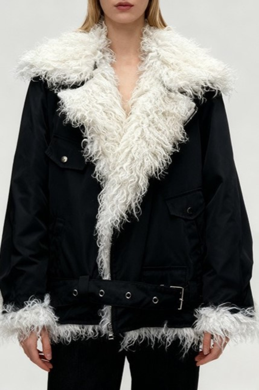 Malka Faux Fur Collar Padded Coat