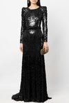 Maret Sequin Embellished Maxi Dress - Black