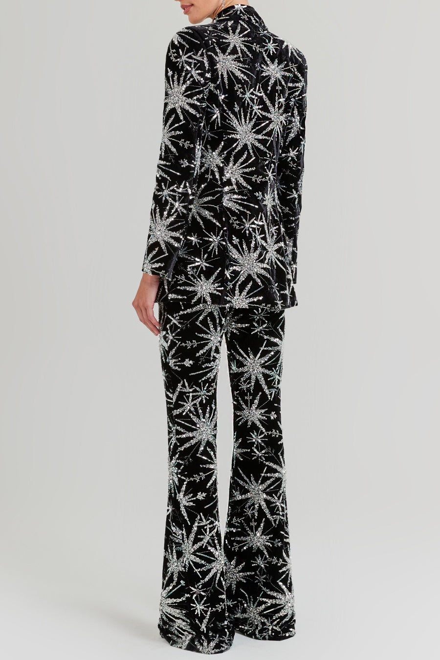 Marigo Star Glitter Embroidered Blazer Two Piece Set