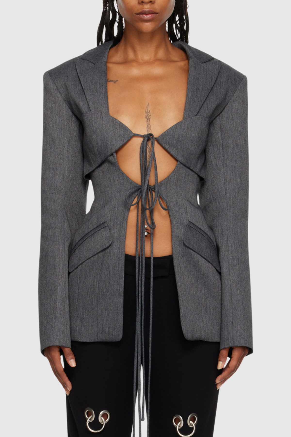 Megan Lace Up Cutout Blazer