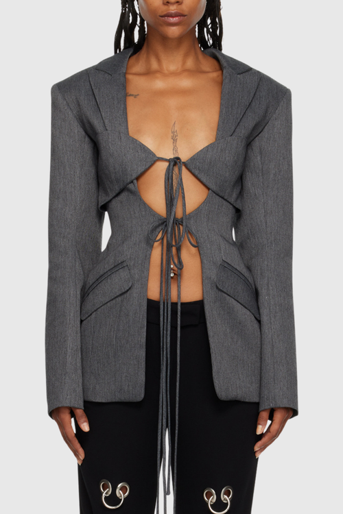 Megan Lace Up Cutout Blazer