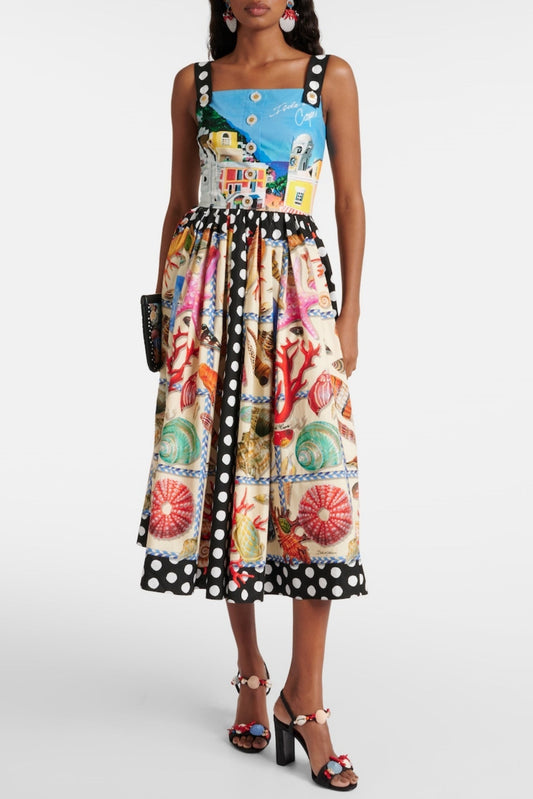 Melina Print Midi Dress
