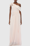 Merlin Asymmetric Ruched Maxi Dress - Pink