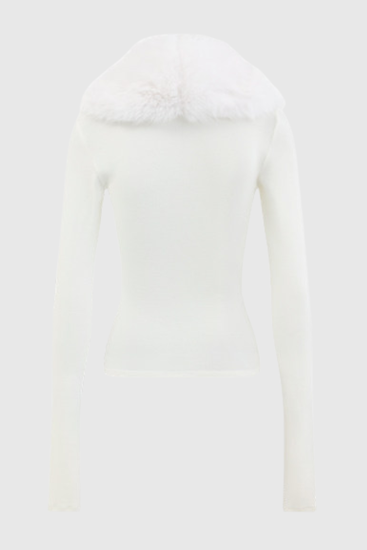 Miela Faux Fur Collar Top - White