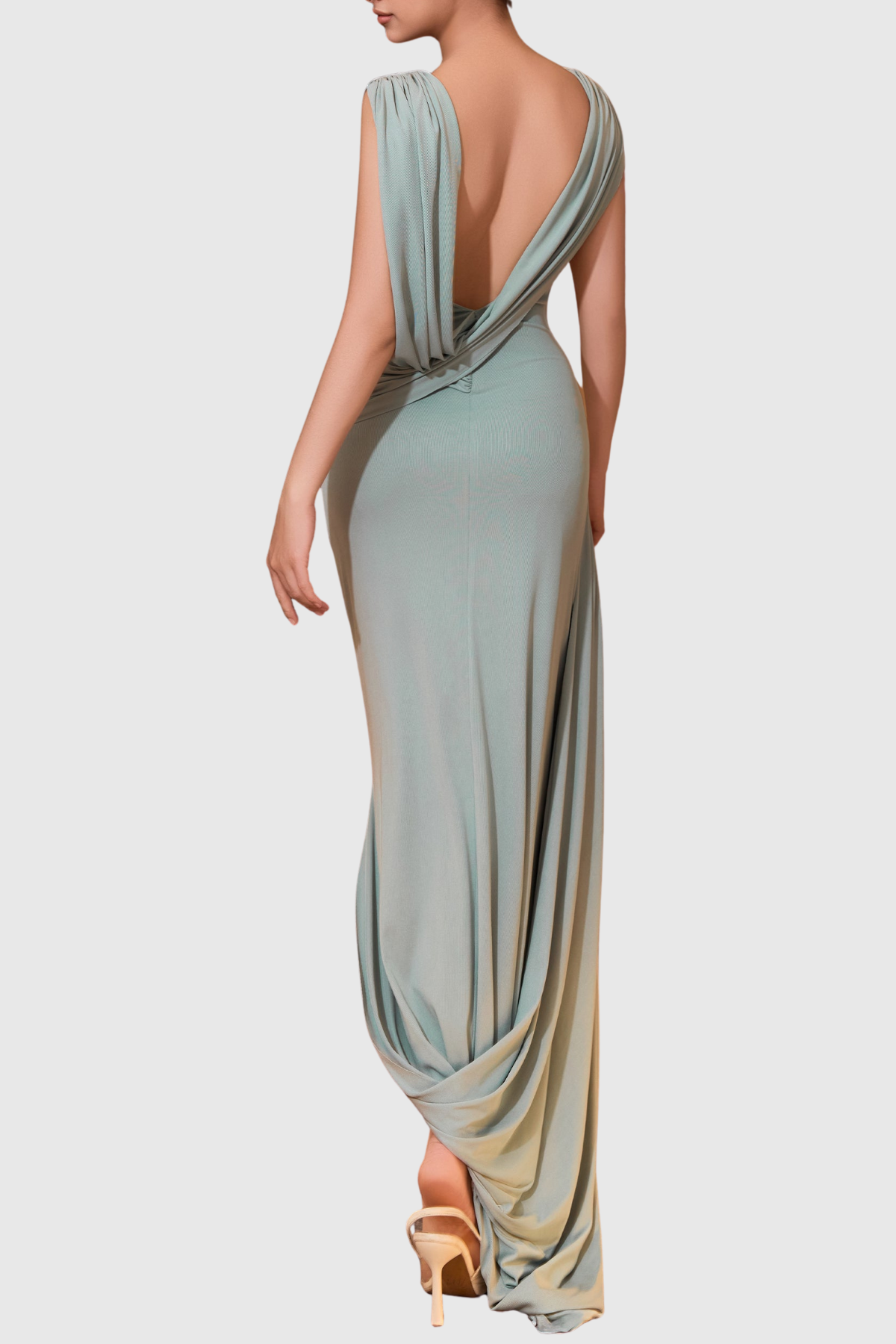 Miyra Sleeveless Draped Maxi Dress