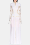 Nabby Embroidered Pleated Maxi Shirt Dress