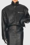 Najaya Distressed Leather Jacket