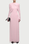 Natosha Ruched Knot Cape Maxi Dress - Pink