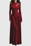 Nicola Asymmetric Cutout Ruched Maxi Dress