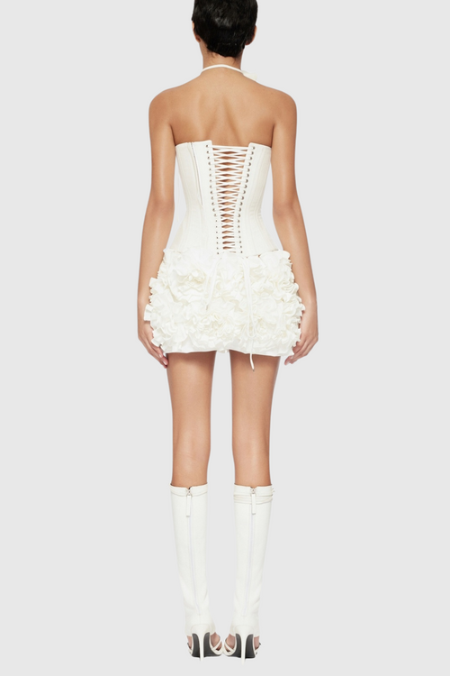 Nuala Floral Applique Skirt - White