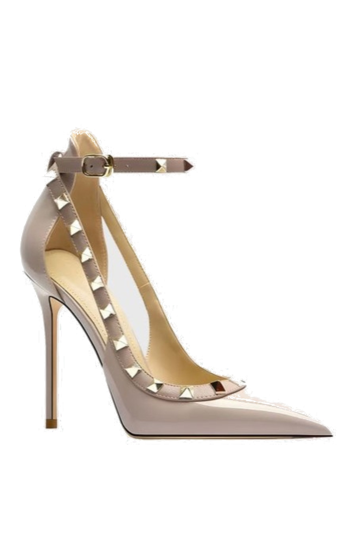 Osanya Rivet Embellished Strap Cutout Pumps  - Pink