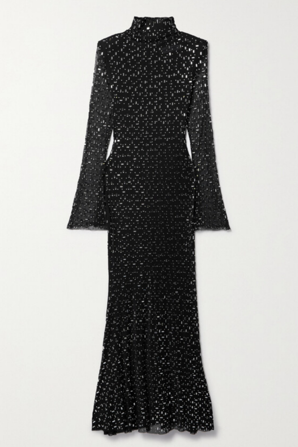 Peyton Crystal Embellished Mesh Maxi Dress