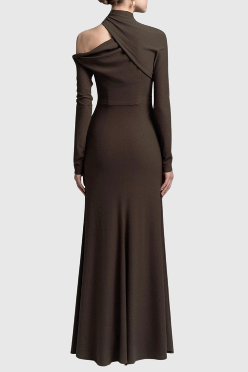 Pieda Cutout Ruched Maxi Dress - Chocolate