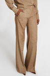 Raba Crystal Embellished Herringbone Pants - Brown