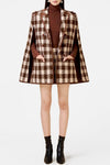 Raylan Houndstooth Cape - Brown