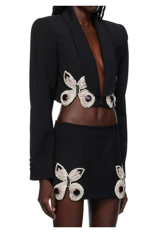 Regina Butterfly Rhinestone Blazer