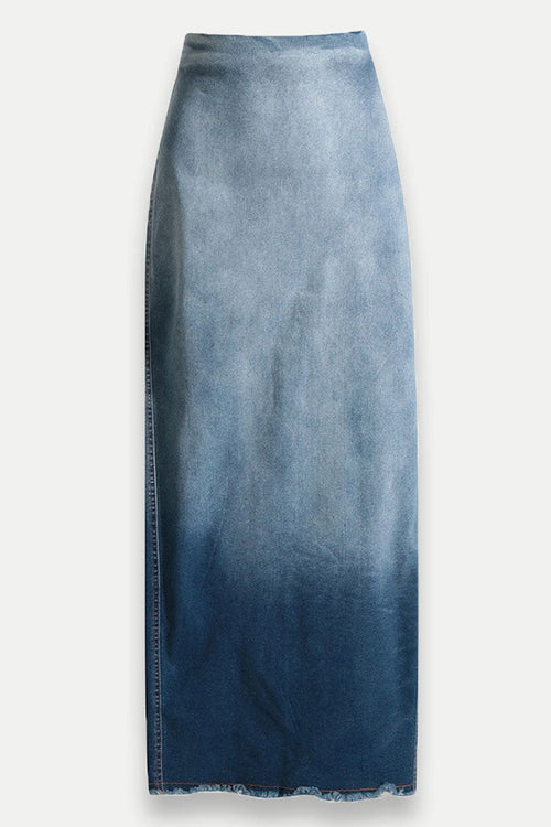 Reya Ombre Maxi Denim Skirt