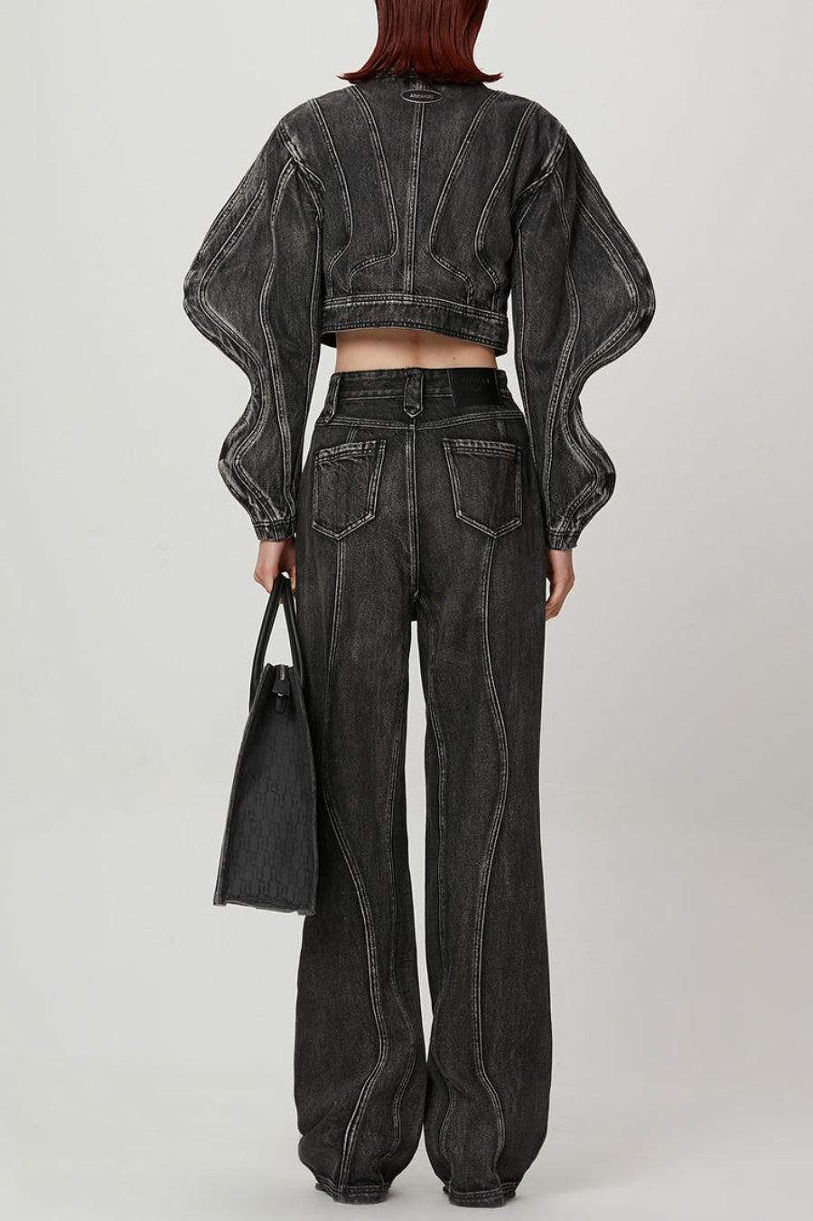 Rhea 3D Wave Deconstruction Denim Jacket