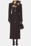 Rikana Lapel Wool Cinched Coat - Brown