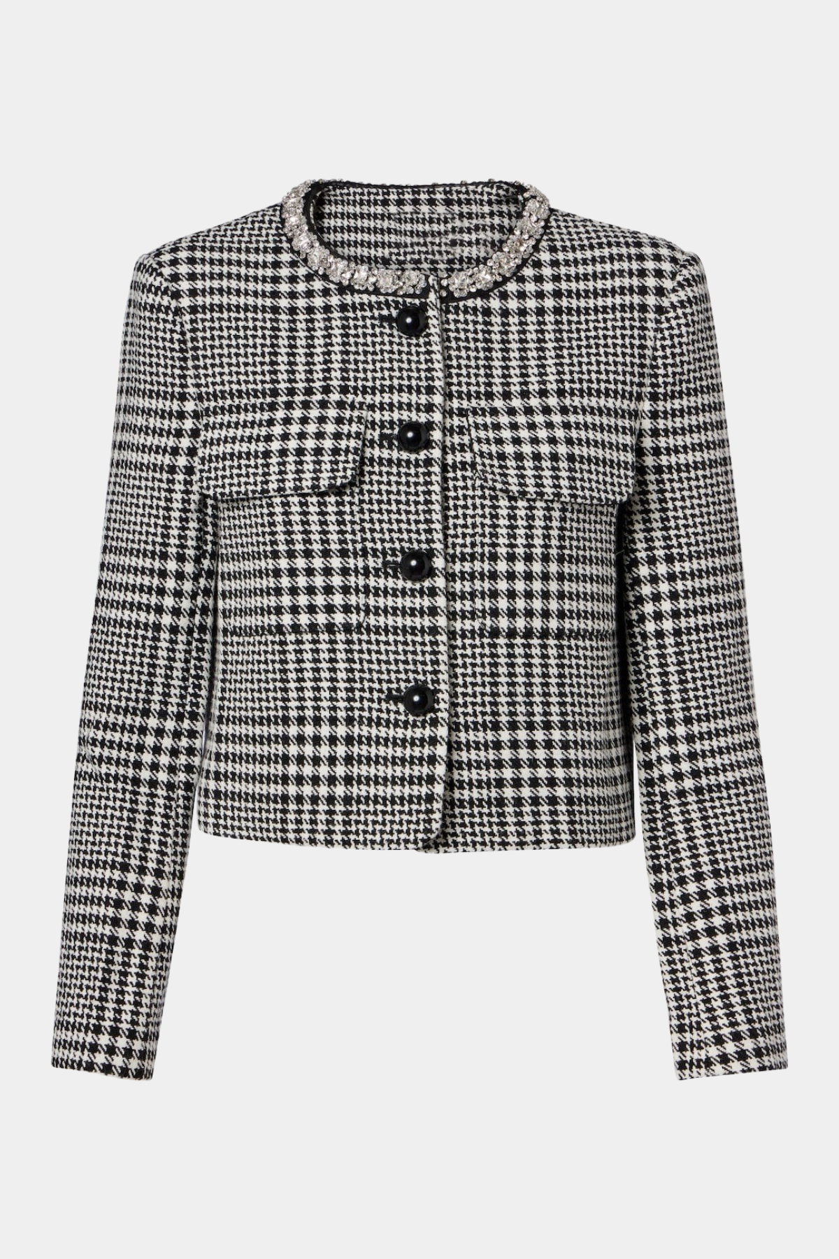 Rimo Houndstooth Cropped Jacket