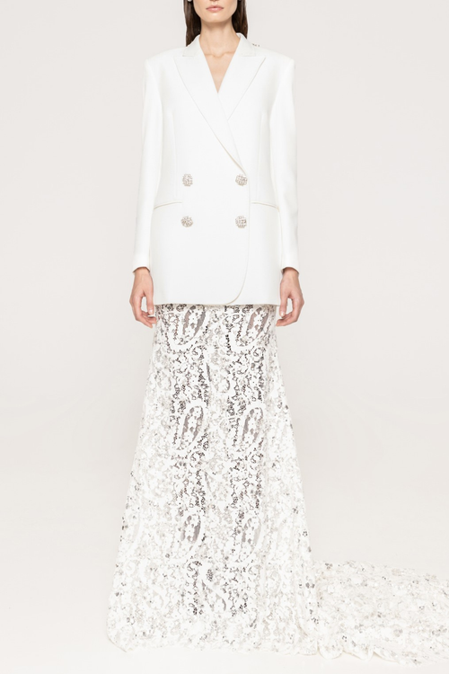 Rumia Crystal Embellished Backless Blazer