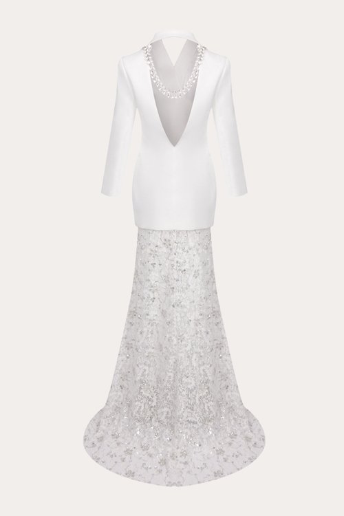 Rumia Crystal Embellished Backless Blazer