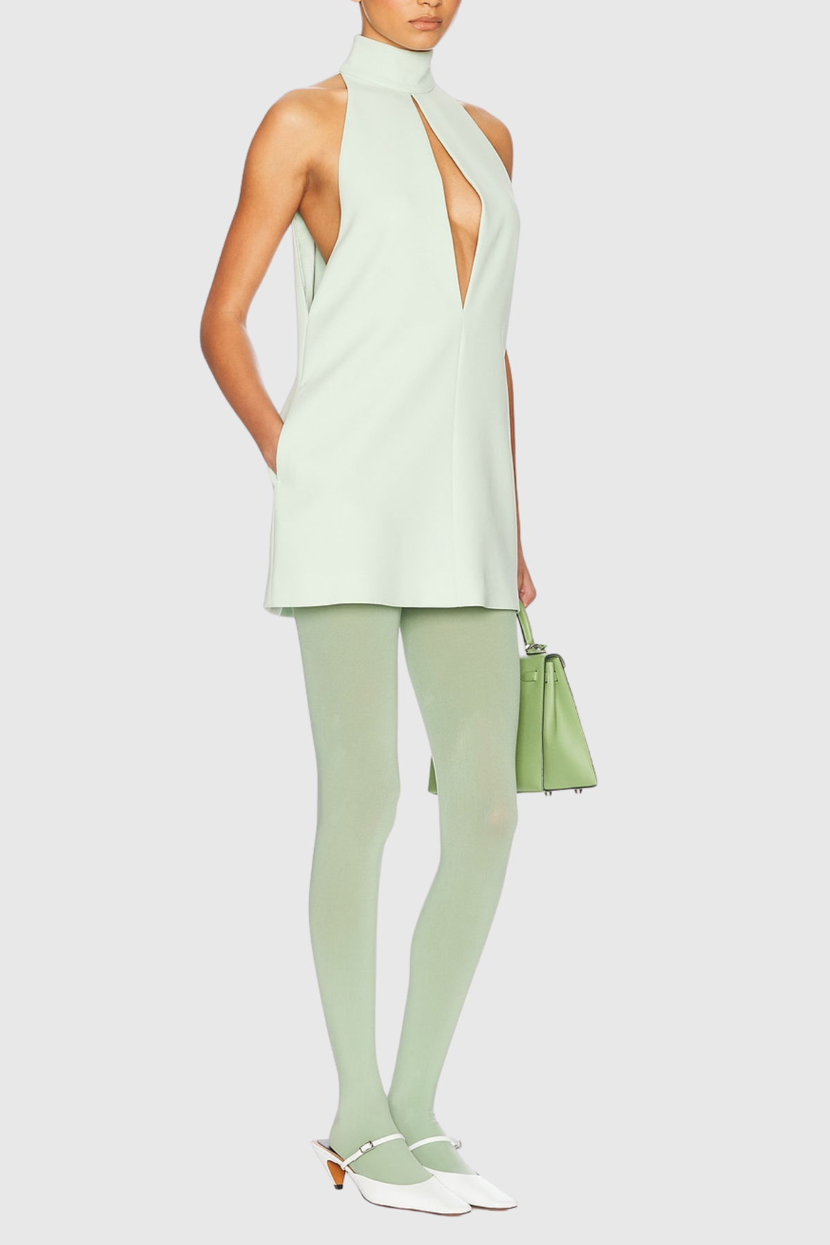 Ruven Sleeveless Cutout Mini Dress - Mint