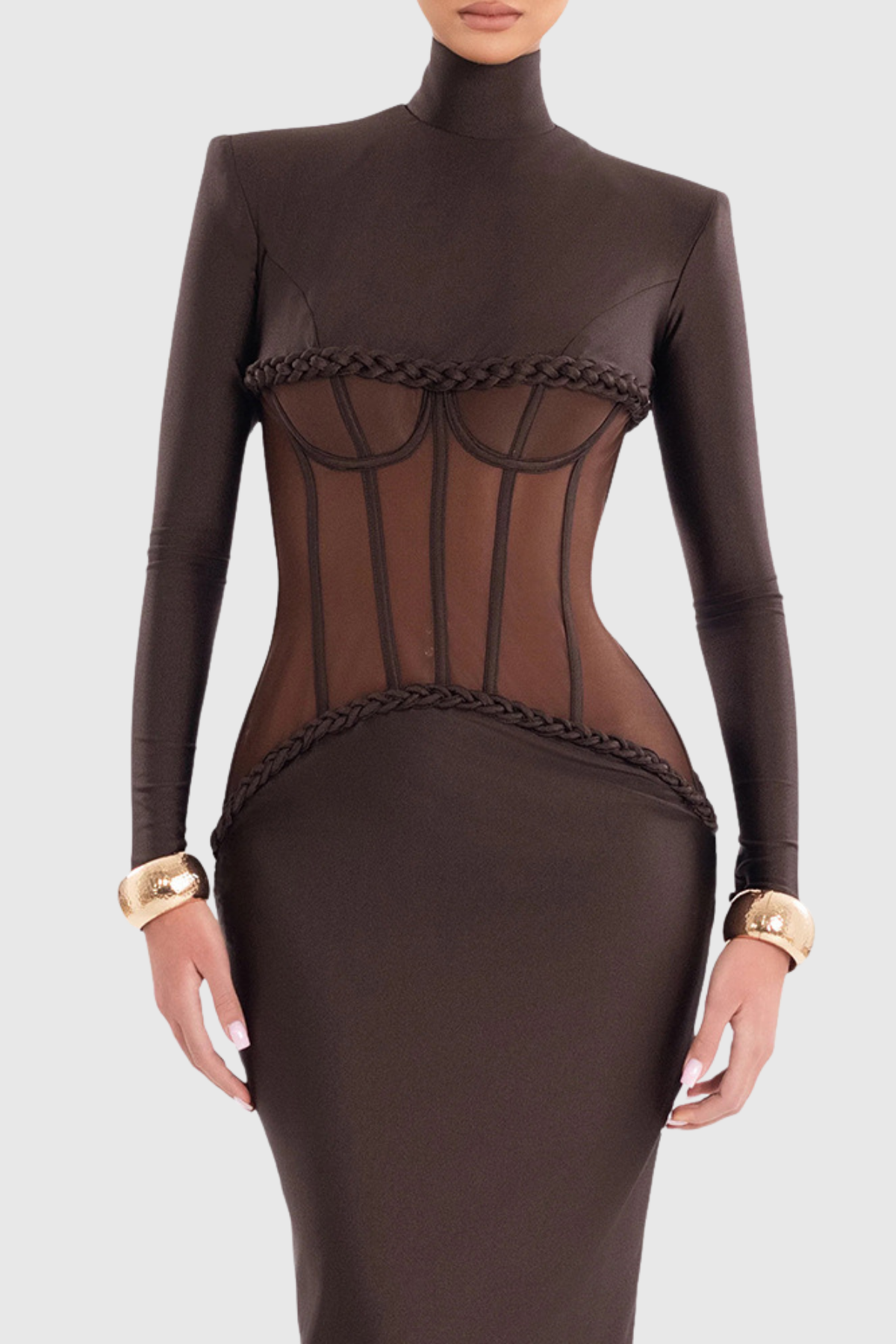 Mistey Corset Rope-embeliished Maxi Dress