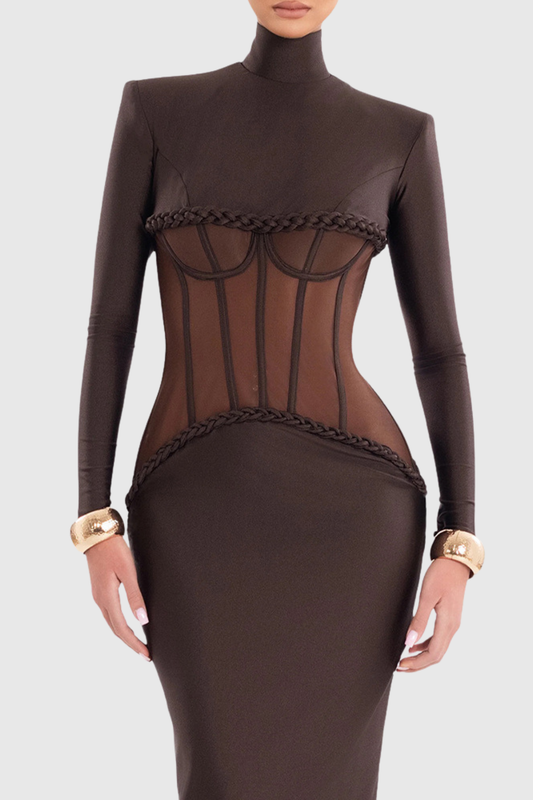 Mistey Corset Rope-embeliished Maxi Dress